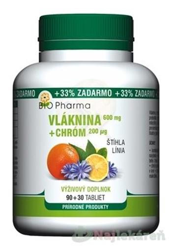 Bio Pharma Vláknina 600 mg + Chróm 200 µg 120 tabliet