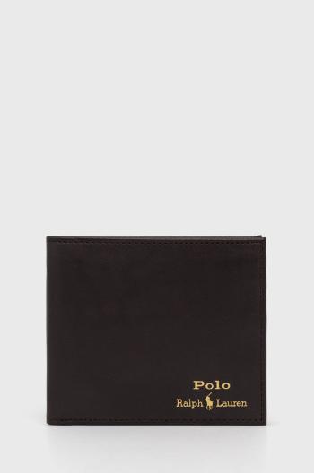 Kožená peňaženka Polo Ralph Lauren pánska, hnedá farba