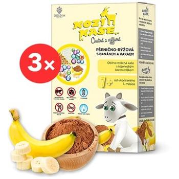 GOLDIM Kozia kaša pšenično-ryžová s banánom a kakaom 3× 225 g