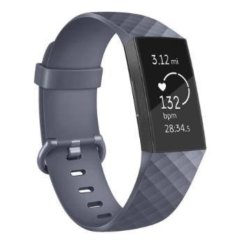 Fitbit Charge 3 / 4 Silicone Diamond (Small) remienok, Dark Gray