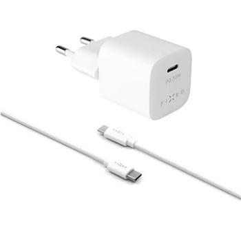 FIXED PD Rapid Charge Mini s USB-C výstupom a USB-C/USB-C káblom podpora PD 30 W biela (FIXC30M-CC-WH)