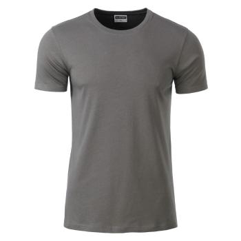 James & Nicholson Klasické pánske tričko z biobavlny 8008 - Stredne šedá | S