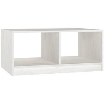 SHUMEE Konferenčný stolík biely 75 × 50 × 33,5 cm masívne borovicové drevo, 809907