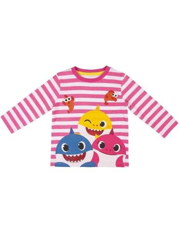 Baby shark ružové pruhované dievčenské tričko vel. 81