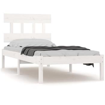 Rám postele biely masívne drevo 100 × 200 cm, 3104729