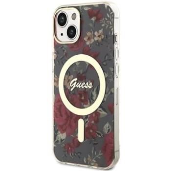 Guess PC/TPU Flowers IML MagSafe Kompatibilný Zadný Kryt na iPhone 13 Kaki (GUHMP13MHCFWSA)