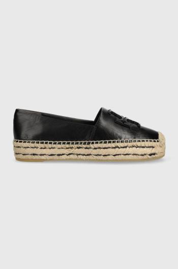 Kožené espadrilky Tory Burch 144346-006 čierna farba,