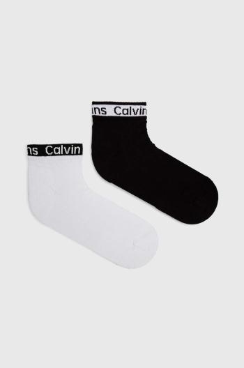 Ponožky Calvin Klein 2-pak pánske, biela farba