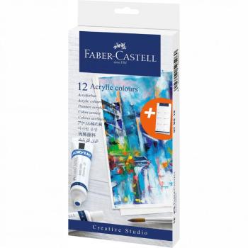 FABER-CASTELL AKRYLOVE FARBY V TUBE SET 12 FAREBNE