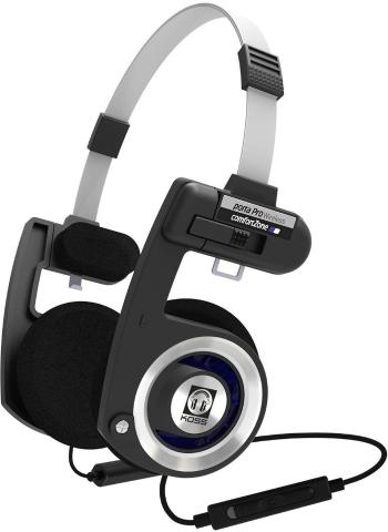 KOSS PORTAPRO Wireless Bluetooth  slúchadlá On Ear na ušiach Headset, regulácia hlasitosti čierna, strieborná