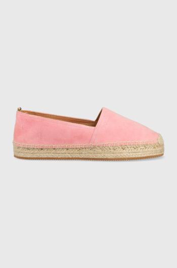 Semišové espadrilky BOSS Madeira ružová farba, 50493089