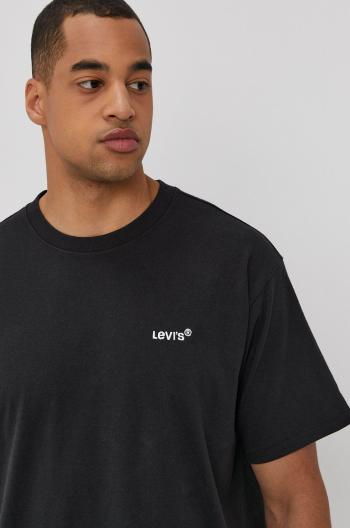 Tričko Levi's pánske, čierna farba, jednofarebné