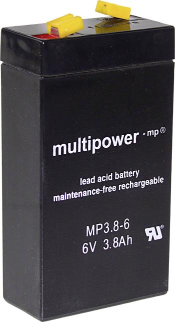 multipower MP3,8-6 A96325 olovený akumulátor 6 V 3.8 Ah olovený so skleneným rúnom (š x v x h) 66 x 126 x 33 mm plochý k