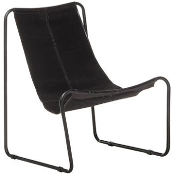Relaxačná stolička čierna pravá koža, 323725