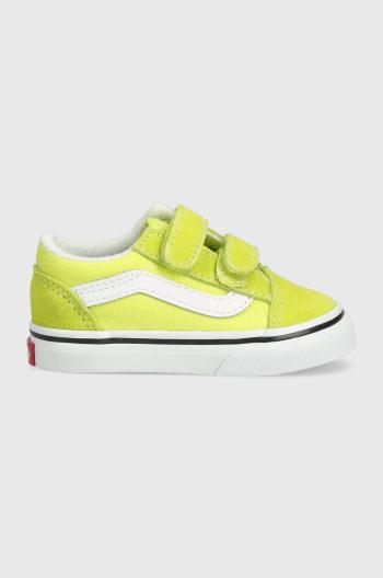 Detské tenisky Vans TD Old Skool V CTHR MGRRS zelená farba