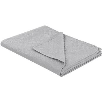 Embosovaná prikrývka na posteľ 200 × 220 cm sivá ALAMUT, 313277 (beliani_313277)