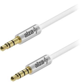 AlzaPower Alucore Audio 3,5 mm Jack 4P-TRRS (M) to 3,5 mm Jack (M) 1 m strieborný (APW-CBA4JM01S)