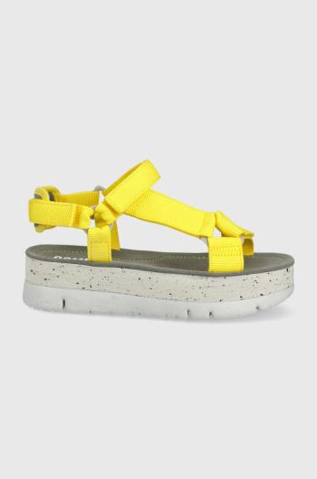 Sandále Camper Oruga Up dámske, žltá farba, na platforme