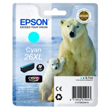 EPSON T2632 (C13T26324022) - originálna cartridge, azúrová, 9,7ml