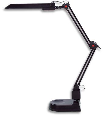 Ecolite Čierna LED stolová lampa 8W s nastaviteľnými polohovacími kĺbmi L50164-LED/CR