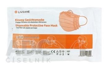 LIVSANE Ochranná maska na jedno použitie rúško, 3-vrstvové 1x10 ks