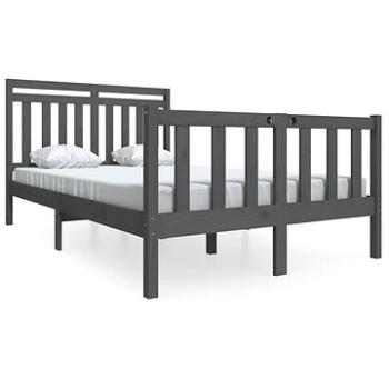 Rám postele sivý masívne drevo 135 × 190 cm Double, 3100696