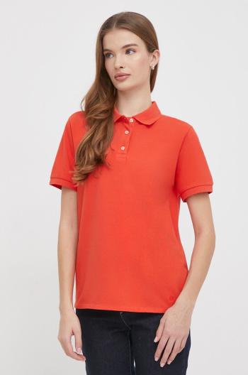 Polo tričko United Colors of Benetton dámsky, oranžová farba