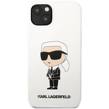 Karl Lagerfeld Liquid Silicone Ikonik NFT Zadný Kryt pre iPhone 13 White (KLHCP13MSNIKBCH)