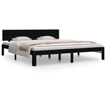 Rám postele čierny masívne drevo 180 × 200 cm Super King, 810514