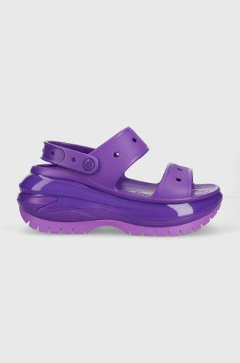 Šľapky Crocs Classic Mega Crush Sandal dámske, fialová farba, na platforme, 207989