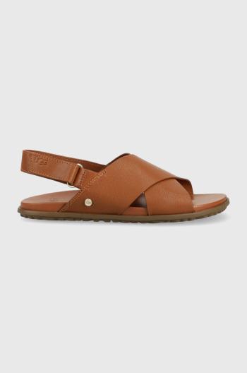 Kožené sandále UGG Solivan Slingback dámske, hnedá farba, 1144974