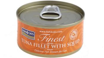 FISH4CATS Konzerva pre mačky Finest tuniak s kalmárom 70g