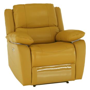 Relaxačné kreslo s elektrickým polohovaním, koža/ekokoža žltá, VIVAN RP1, rozbalený tovar
