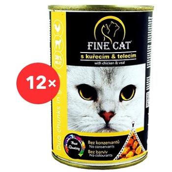 Fine Cat Konzerva pre mačky DUO Kuracie s teľacím 12× 415 g (8595657302437)