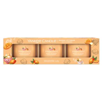 YANKEE CANDLE Votívna sviečka Mango Ice Cream 3 x 37 g