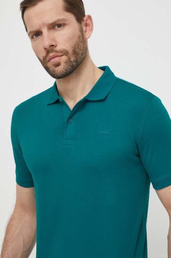 Bavlnené polo tričko Calvin Klein zelená farba, jednofarebné, K10K111657