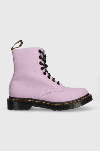 Kožené workery Dr. Martens 1460 Pascal dámske, fialová farba, na plochom podpätku, DM30689308