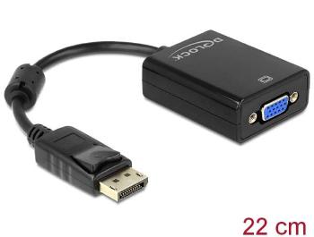 Delock Adaptér Displayport 1.2 samec > VGA samica čierna