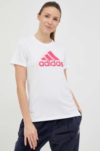 Bežecké tričko adidas Performance Brand Love biela farba,