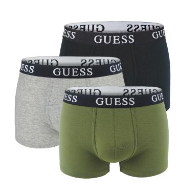 GUESS - boxerky 3PACK Guess black & army green combo z organickej bavlny - limitovaná edícia-L (86-90 cm)