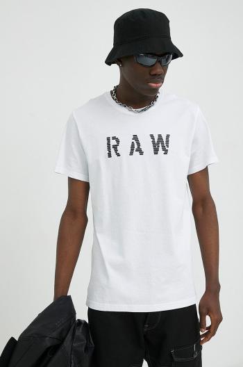Bavlnené tričko G-Star Raw 2-pak biela farba, s potlačou