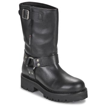 Tommy Jeans  TJW URBAN BIKER BOOT LEATHER  Polokozačky Čierna