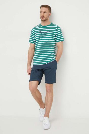 Bavlnené tričko Pepe Jeans STRIPED EGGO pánske, zelená farba, vzorované, PM509407