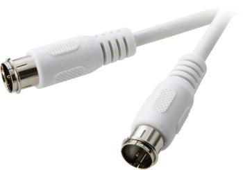 SpeaKa Professional SAT prepojovací kábel [1x F rýchla zástrčka - 1x F rýchla zástrčka] 10.00 m 75 dB  biela