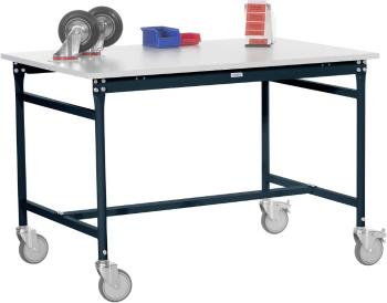 Manuflex BB4019.7016 Odkladací stolík BASIS mobilný s doskou z PVC v antracitovej farbe RAL 7016, š xhxv: 1000 x 600 x 8