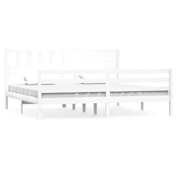 Rám postele biely masívne drevo 180 × 200 cm Super King, 3101104