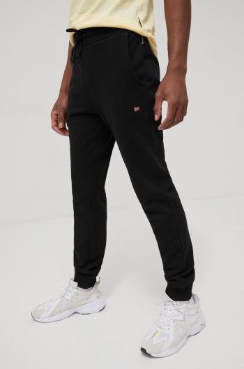 Nohavice Napapijri pánske, čierna farba, jednofarebné