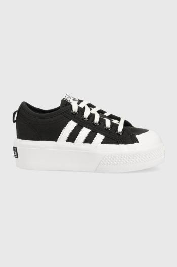 Detské tenisky adidas Originals NIZZA PLATFORM C čierna farba