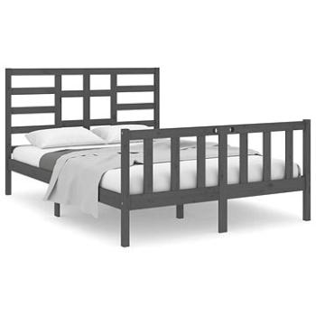 Rám postele sivý masívne drevo 120 × 190 cm Small Double, 3105897