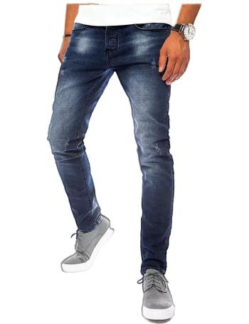 Tmavomodré džínsy s presvetlenými detailmi vel. 33